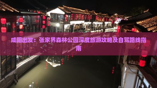 咸阳出发：张家界森林公园深度旅游攻略及自驾路线指南