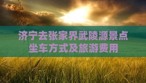济宁去张家界武陵源景点坐车方式及旅游费用
