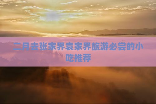 二月去张家界袁家界旅游必尝的小吃推荐