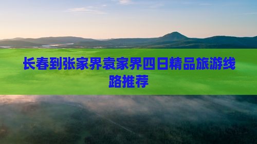 长春到张家界袁家界四日精品旅游线路推荐