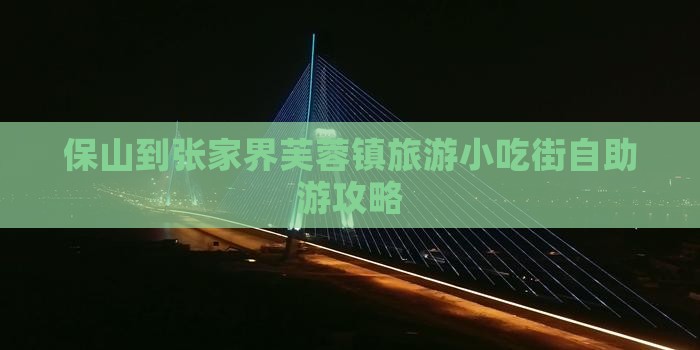 保山到张家界芙蓉镇旅游小吃街自助游攻略