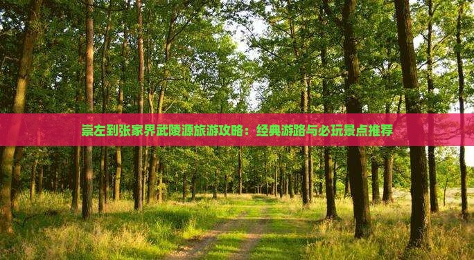 崇左到张家界武陵源旅游攻略：经典游路与必玩景点推荐