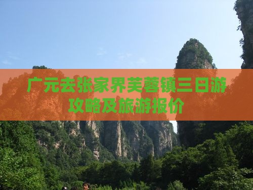 广元去张家界芙蓉镇三日游