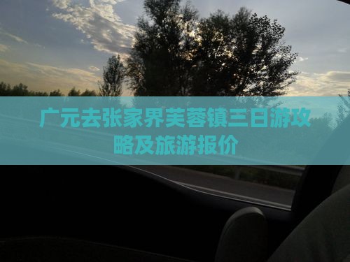广元去张家界芙蓉镇三日游