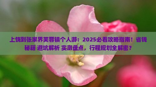 上饶到张家界芙蓉镇个人游