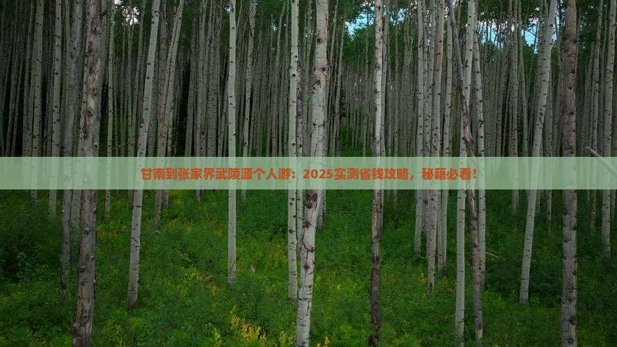 甘南到张家界武陵源个人游
