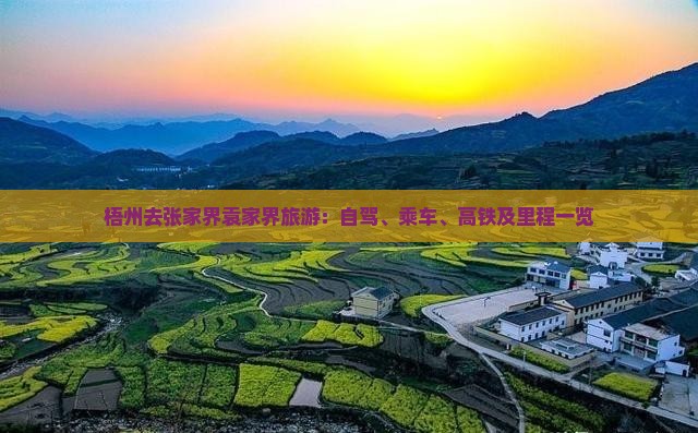 梧州去张家界袁家界旅游：自驾、乘车、高铁及里程一览