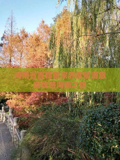 海南省直辖张家界武陵源旅游攻略海南之旅