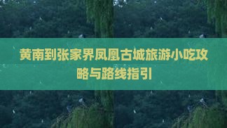 黄南到张家界凤凰古城旅游小吃攻略与路线指引