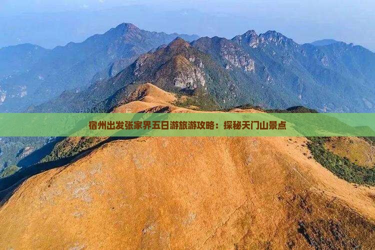 宿州出发张家界五日游旅游攻略：探秘天门山景点
