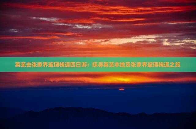 莱芜去张家界玻璃栈道四日游：探寻莱芜本地及张家界玻璃栈道之旅