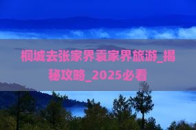 桐城去张家界袁家界旅游