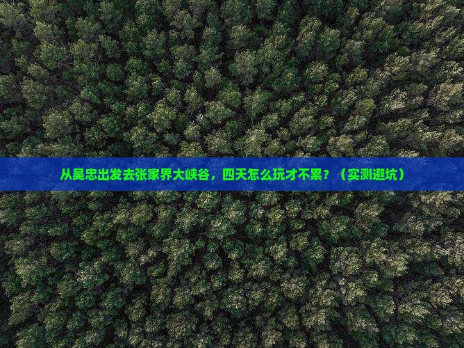 吴忠到张家界大峡谷四日游