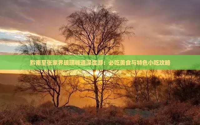 黔南至张家界玻璃栈道深度游：必吃美食与特色小吃攻略
