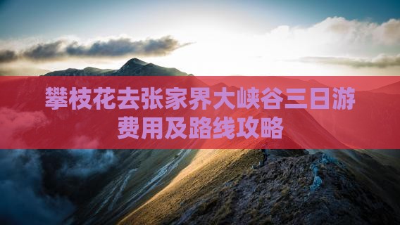攀枝花去张家界大峡谷三日游费用及路线攻略