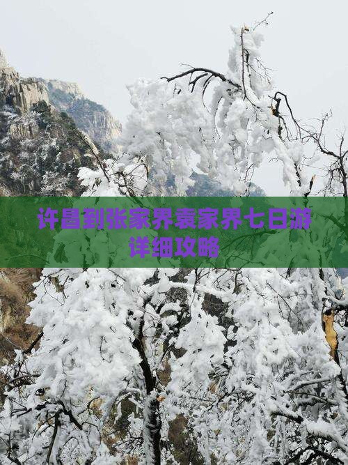 许昌到张家界袁家界七日游详细攻略