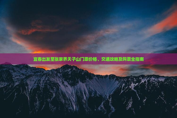 宜春出发至张家界天子山门票价格、交通攻略及购票全指南