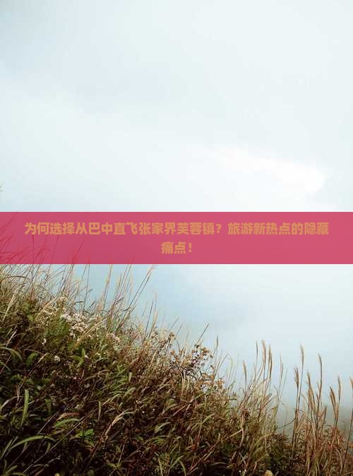 为何选择从巴中直飞张家界芙蓉镇？旅游新热点的隐藏痛点！