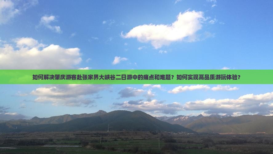 如何解决肇庆游客赴张家界大峡谷二日游中的痛点和难题？如何实现高品质游玩体验？