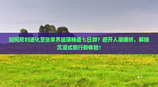 如何规划通化至张家界玻璃栈道七日游？避开人潮拥挤，解锁沉浸式旅行新体验！
