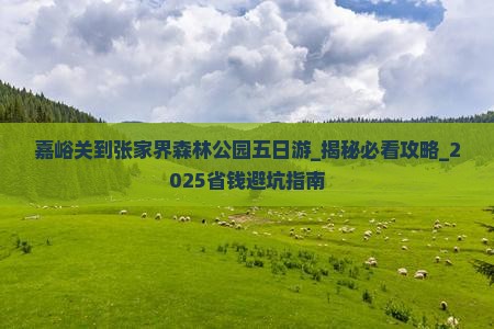 嘉峪关到张家界森林公园五日游