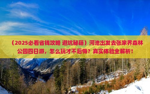 河池去张家界森林公园四日游