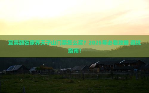 宜宾到张家界天子山门票