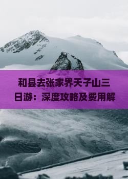 和县去张家界天子山三日游：深度攻略及费用解析，天子山与森林公园关系