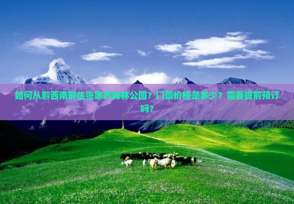 如何从黔西南前往张家界森林公园？门票价格是多少？需要提前预订吗？