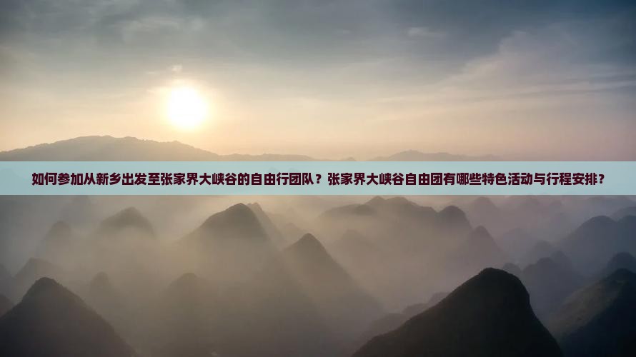 如何参加从新乡出发至张家界大峡谷的自由行团队？张家界大峡谷自由团有哪些特色活动与行程安排？