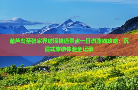 葫芦岛至张家界玻璃栈道景点一日游路线攻略：沉浸式旅游体验全记录