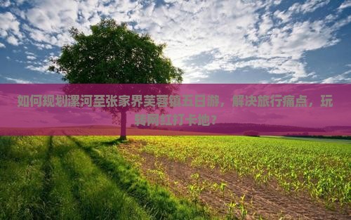 如何规划漯河至张家界芙蓉镇五日游，解决旅行痛点，玩转网红打卡地？