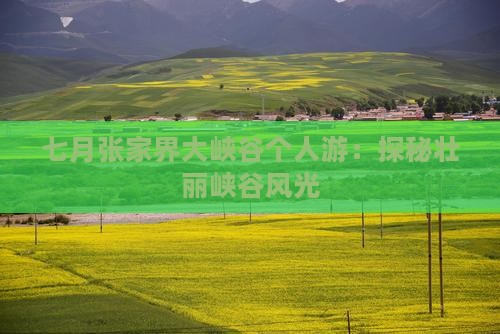七月张家界大峡谷个人游：探秘壮丽峡谷风光