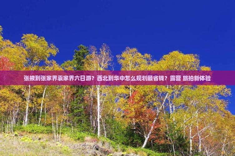 张掖到张家界袁家界六日游？西北到华中怎么规划最省钱？露营+旅拍新体验