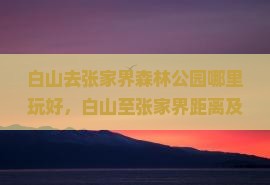 白山去张家界森林公园哪里玩好，白山至张家界距离及夏季长白山张家界游玩攻略