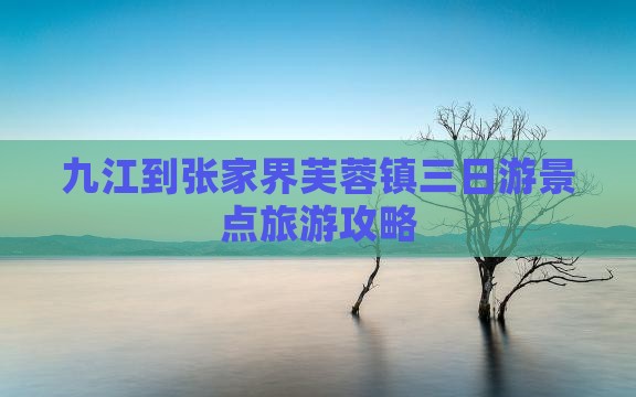 九江到张家界芙蓉镇三日游景点旅游攻略