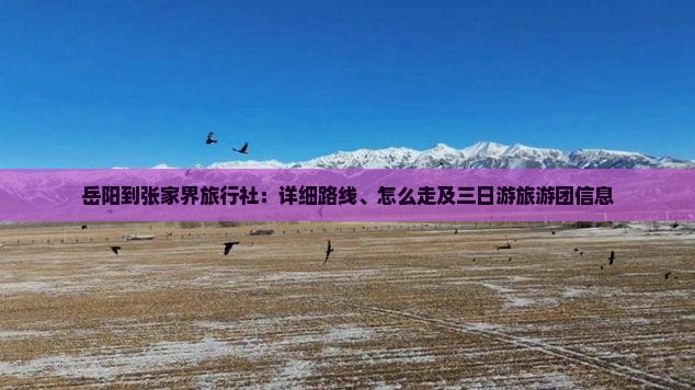 岳阳到张家界旅行社:详细路线、怎么走及三日游旅游团信息 岳阳到张家界旅行社:详细路线、怎么走及三日游旅游团信息