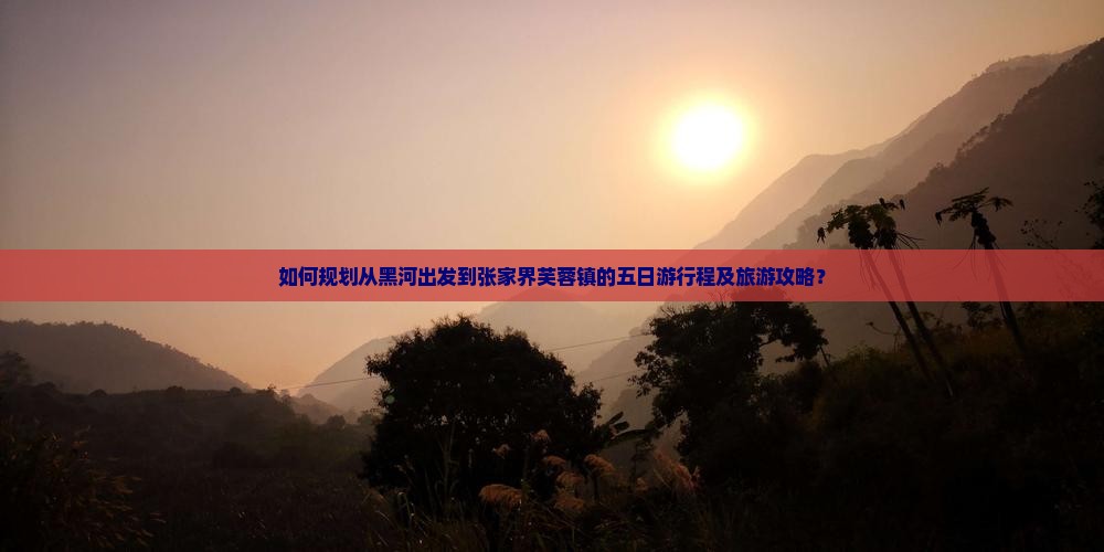 如何规划从黑河出发到张家界芙蓉镇的五日游行程及旅游攻略? 如何规划从黑河出发到张家界芙蓉镇的五日游行程及旅游攻略?