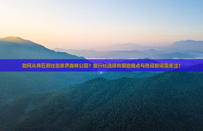 如何从黄石前往张家界森林公园?旅行社选择有哪些痛点与热词新词需关注? 如何从黄石前往张家界森林公园?旅行社选择有哪些痛点与热词新词需关注?