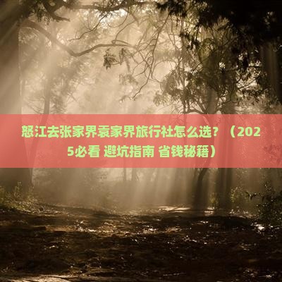 怒江去张家界袁家界旅行社