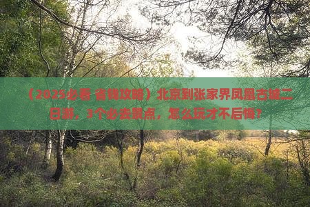 北京到张家界凤凰古城二日游