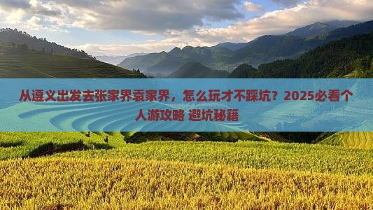 遵义去张家界袁家界个人游