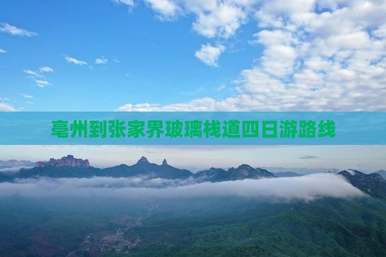 亳州到张家界玻璃栈道四日游