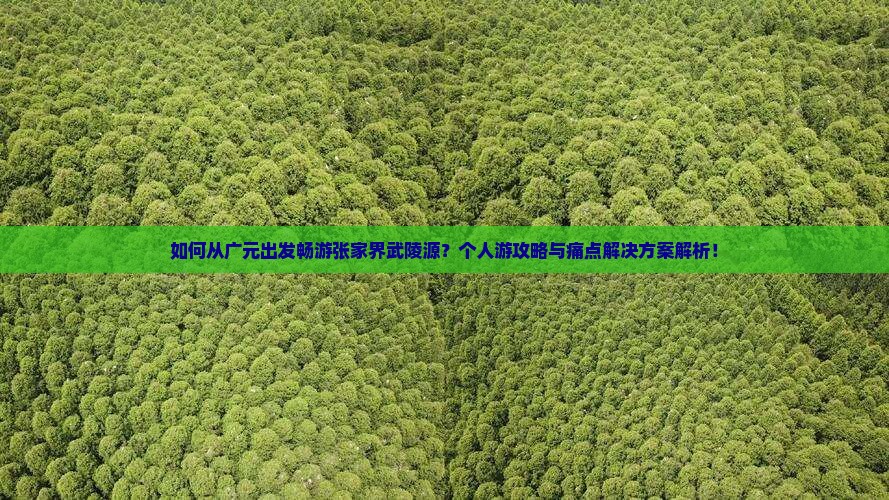 如何从广元出发畅游张家界武陵源？个人游攻略与痛点解决方案解析！