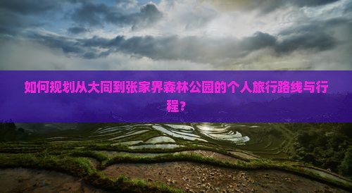 如何规划从大同到张家界森林公园的个人旅行路线与行程？