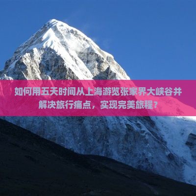 如何用五天时间从上海游览张家界大峡谷并解决旅行痛点，实现完美旅程？