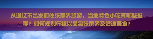 从通辽市出发前往张家界旅游，当地特色小吃有哪些推荐？如何规划行程以品尝张家界及沿途美食？