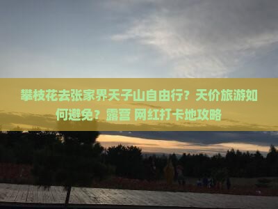 攀枝花去张家界天子山自由行？天价旅游如何避免？露营+网红打卡地攻略