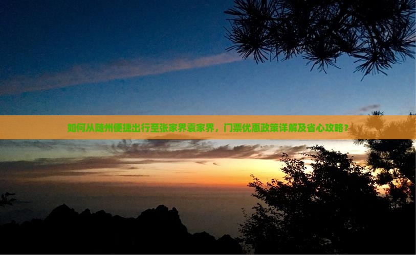 如何从随州便捷出行至张家界袁家界，门票优惠政策详解及省心攻略？