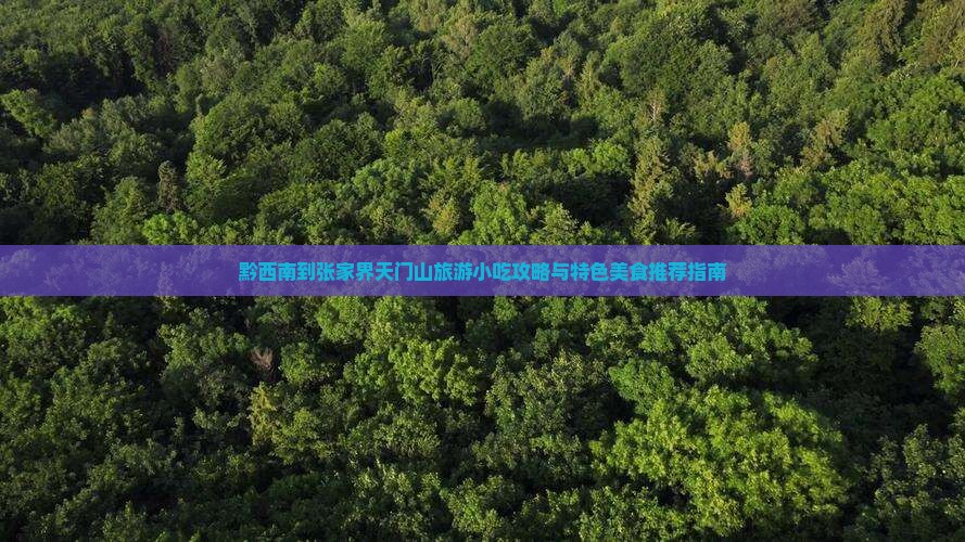 黔西南到张家界天门山旅游小吃攻略与特色美食推荐指南